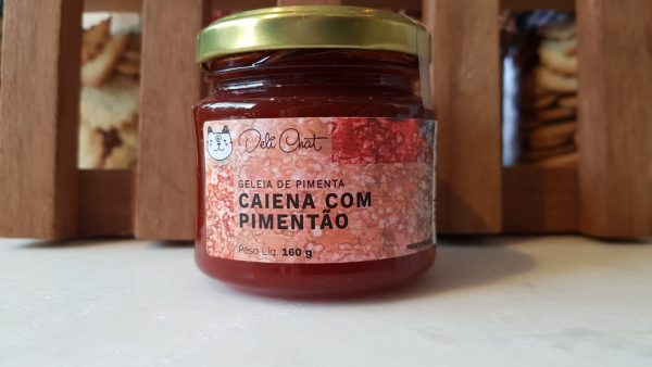 Geléia de pimenta caiena com pimentão da Deli Chat - 160 gramas